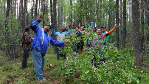 Bringing in the tree - happy